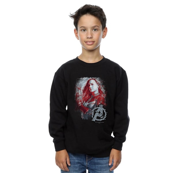 Marvel Boys Avengers Endgame Captain Marvel Borstad Sweatshirt Black 9-11 Years