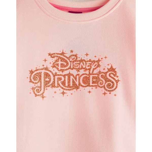 Disney Princess Girls Logo Glitter Casual Dress 5-6 år Rosa Pink 5-6 Years