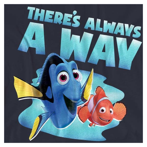 Hitta Nemo Dam T-shirt \"There's Always A Way Dory\" S Deep Navy S