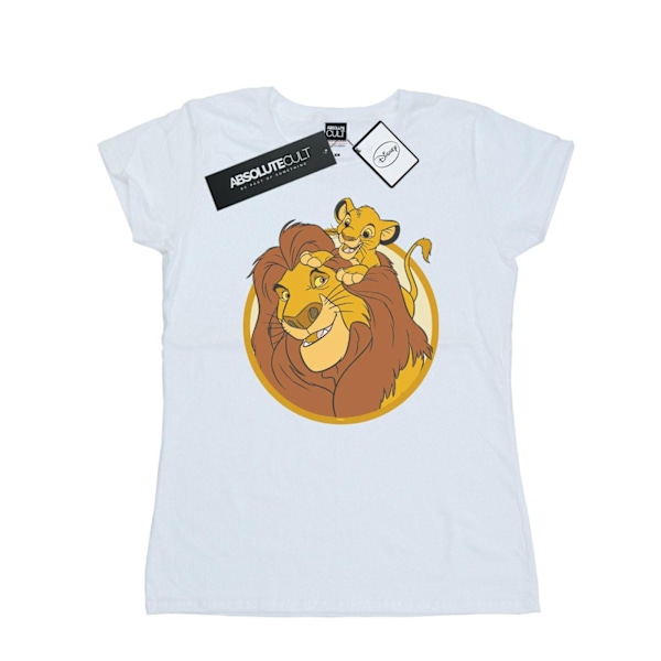 Disney Dam/Kvinnor Lejonkungen Mufasa Och Simba Bomull T-shirt White XL