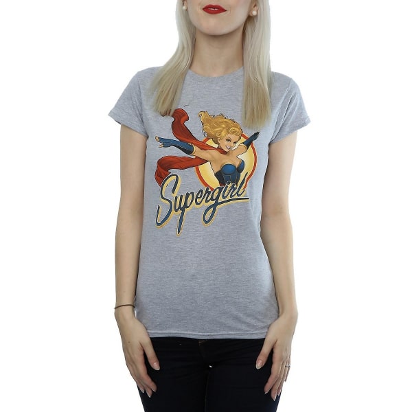 DC Bombshells Dam/Dam Supergirl Badge Heather T-Shirt XXL Heather Grey XXL