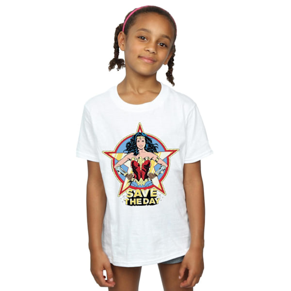 DC Comics Girls Wonder Woman 84 Star Design Bomull T-shirt 7-8 White 7-8 Years