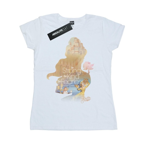 Disney Princess Dam/Damer Belle Fylld Silhuett Bomull T-shirt White S