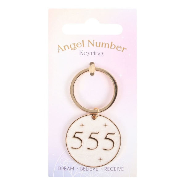 Something Different 555 Angel Number Nyckelring One Size Cream/Gol Cream/Gold One Size