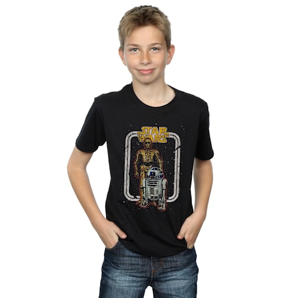 Star Wars Pojkar R2-D2 Och C-3PO Vintage T-Shirt 12-13 År Svart Black 12-13 Years