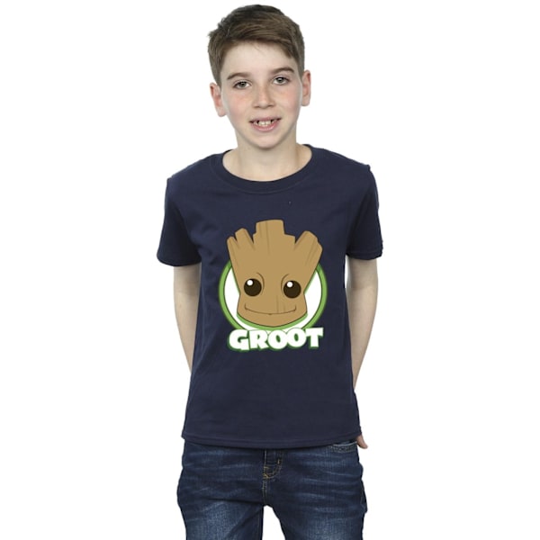 Guardians Of The Galaxy Boys Groot Badge T-Shirt 7-8 år Marinblå Navy Blue 7-8 Years