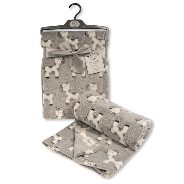 Mjuk vagnfilt för bebisar med cupcake/giraffdesign, pojke/flicka, 73 cm x 1 Grey/Giraffe 73cm x 100cm