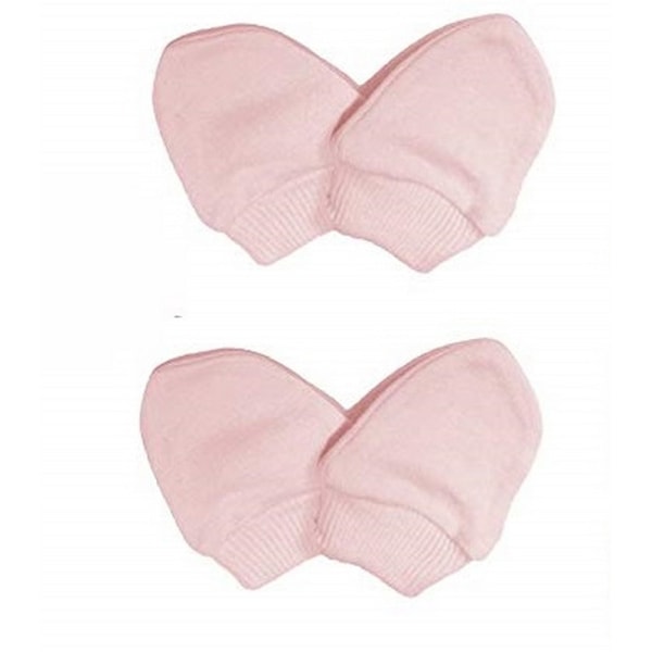 Baby Newborn 100% Bomull Elastiska Rephandskar (2-pack Pink Newborn