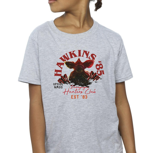 Netflix Girls Stranger Things Hunters Club Bomull T-shirt 9-11 Sports Grey 9-11 Years