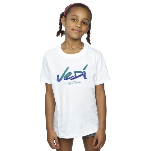 Star Wars Girls Obi-Wan Kenobi Jedi Painted Font Cotton T-Shirt White 7-8 Years