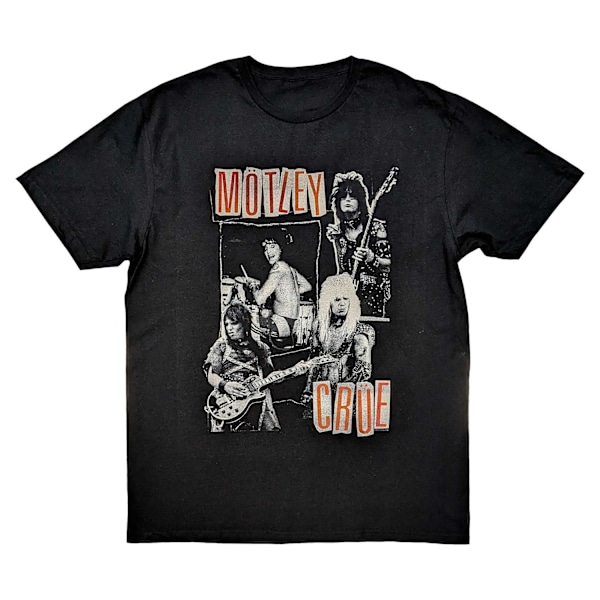 Motley Crue Unisex Vuxen Vintage Punk Collage Bomull T-Shirt L Black L