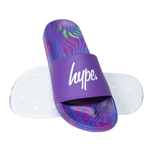 Hype Baby Girls Crazy Wave Script Sliders 4 UK Lila Purple 4 UK