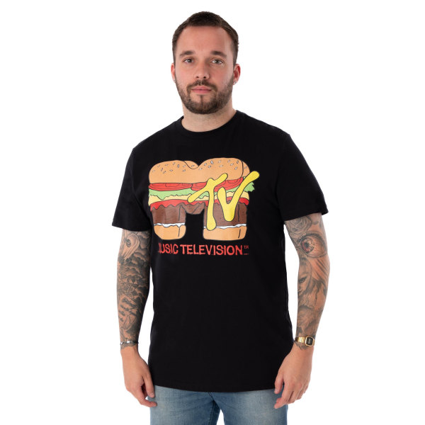 MTV Mens Burger T-Shirt XXL Svart Black XXL