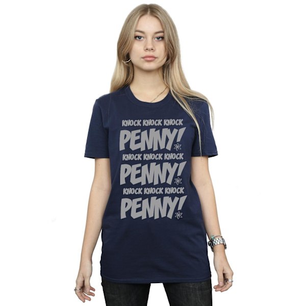 The Big Bang Theory Dam/Damer Knock Knock Penny Bomull Pojkvän Navy Blue M