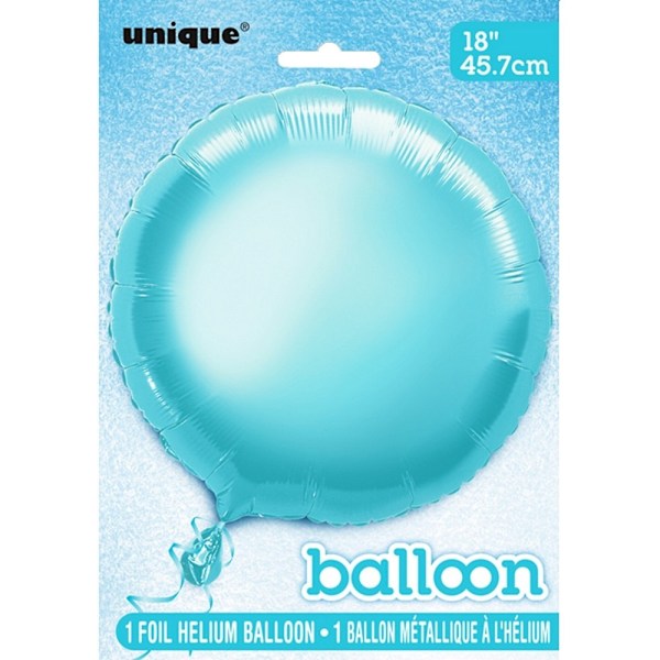 Unik rund folieballong (5-pack) 18 tum babyblå Baby Blue 18in