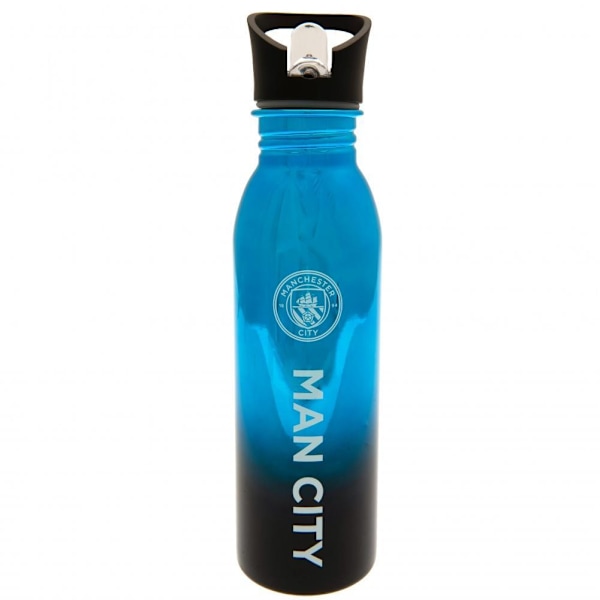 Manchester City FC Metallic 700ml Flaska En Storlek Blå/Svart Blue/Black One Size