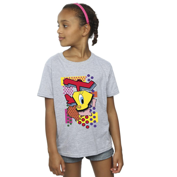 Looney Tunes Girls Tweety Pop Art Bomull T-shirt 5-6 år Spor Sports Grey 5-6 Years