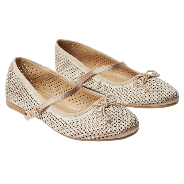 Dorothy Perkins Dam/Dam Petra Mary Jane Diamante Balettskor S Gold 7 UK