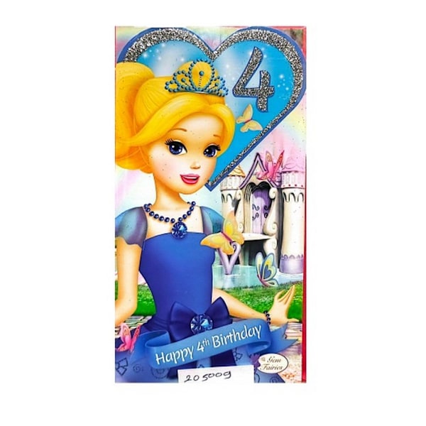 Gem Fairies Princess 4:e födelsedagskort En storlek Flerfärgad Multicoloured One Size