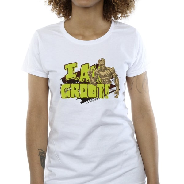 Guardians Of The Galaxy Dam/Ladies I Am Groot bomull T-shirt White S