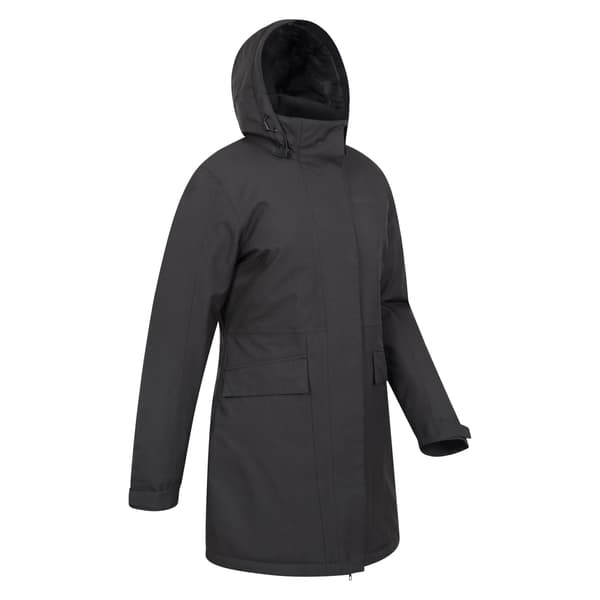 Mountain Warehouse Regn On Vattentät Vadderad Jacka för Dam Black 20 UK