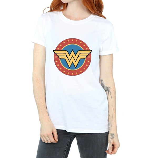 Wonder Woman Dam/Dam Logotyp Bomull Boyfriend T-shirt L Vit White L
