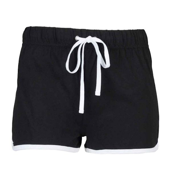 Skinni Fit Dam/Kvinnors Retro Shorts 12 UK Svart/Vit Black/White 12 UK