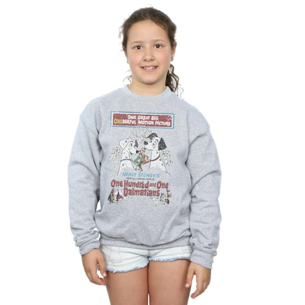 Disney Girls 101 Dalmatians Retro Poster Sweatshirt 5-6 år S Sports Grey 5-6 Years
