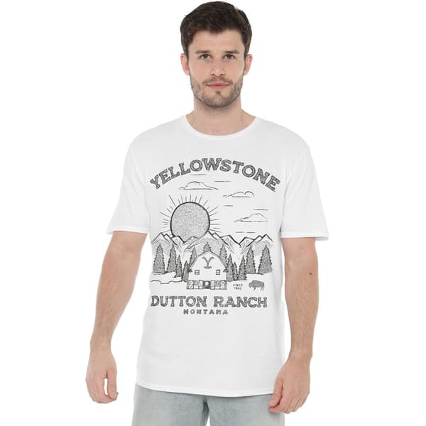 Yellowstone Herr Dutton Ranch Sunrise T-Shirt M Vit White M