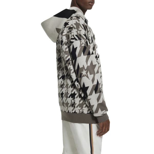 Boss Herr Houndstooth Oversized Hoodie L Beige Beige L