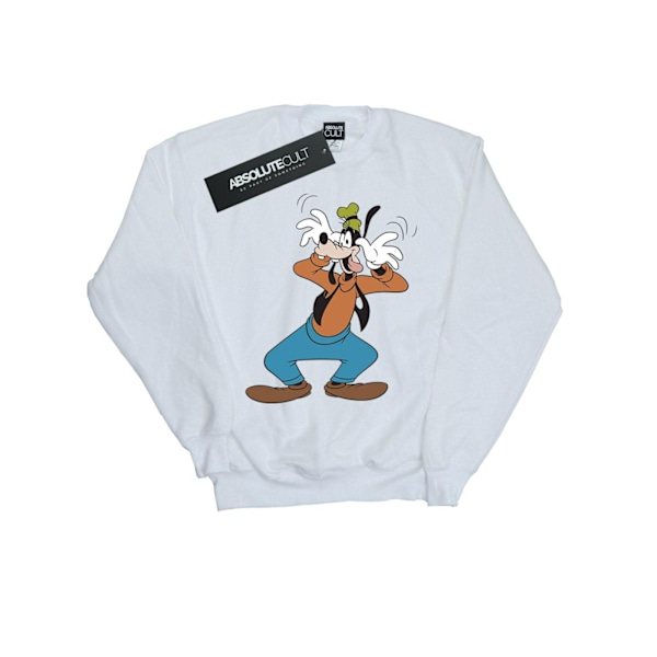 Disney Mens Crazy Goofy Sweatshirt L Vit White L