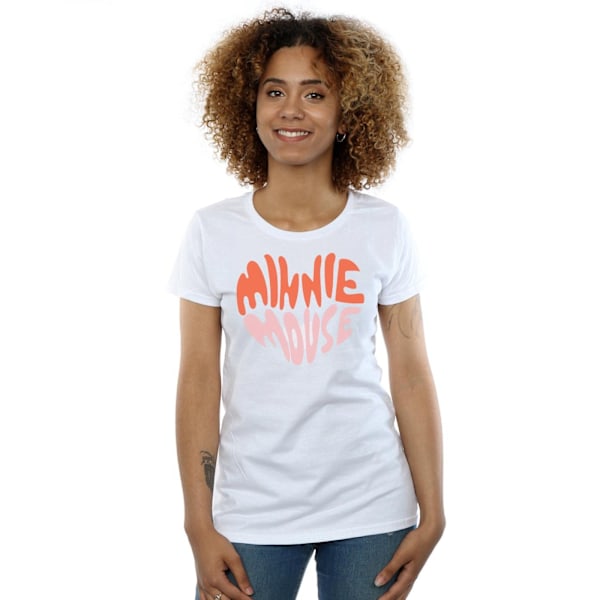 Disney Dam/Kvinnor Minnie Mouse Hjärtformad Bomull T-shirt M White M