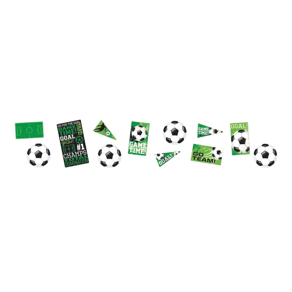 Amscan fotbollsdekoration (pack om 12) One Size Grön/Svart/Wh Green/Black/White One Size