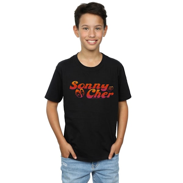 Sonny & Cher Boys Gradient Logo T-Shirt 7-8 år Svart Black 7-8 Years