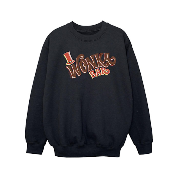 Willy Wonka Girls Bar Logo Sweatshirt 12-13 år Svart Black 12-13 Years