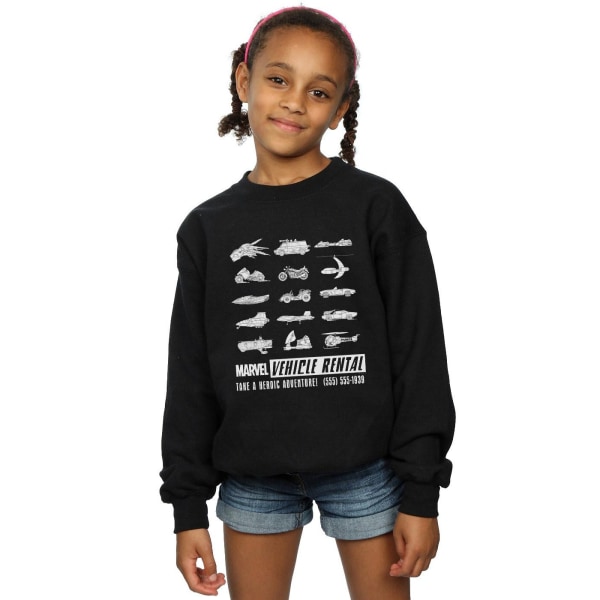 Marvel Girls Vehicle Rental Sweatshirt 7-8 år Svart Black 7-8 Years