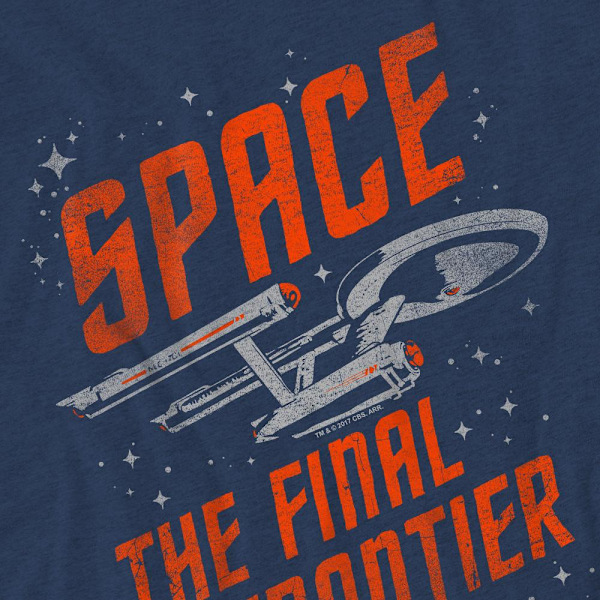 Star Trek Unisex Vuxen Rymdresa T-Shirt XXL Marinblå Navy XXL