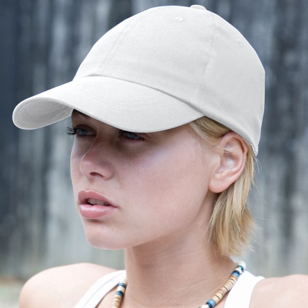Result Unisex Lågprofil Tung Borstad Bomulls Basebollkeps En White One Size