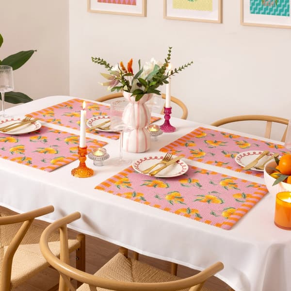 Furn Oranges Placemat (4-pack) One Size Rosa Pink One Size