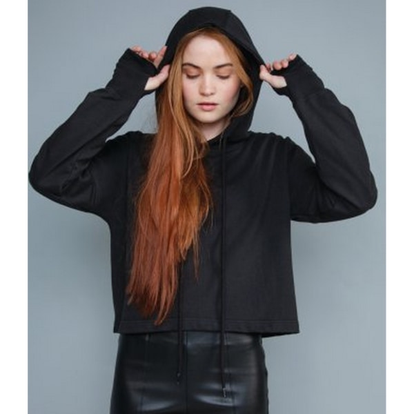 Mantis Cropped Hoodie Dam/Dam M Svart Black M