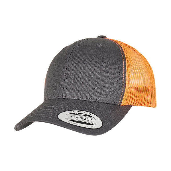 Flexfit Unisex Retro Tvåfärgad Trucker Cap One Size Charco Charcoal/Neon Orange One Size