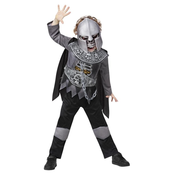 Smiffys Barn/Barn Deluxe Skelett Riddare Kostym Set 7-9 År Black/Grey/Silver 7-9 Years
