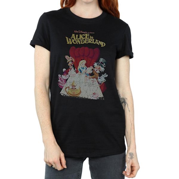 Alice i Underlandet Dam/Dam Poster Bomull Boyfriend T-shirt Black L