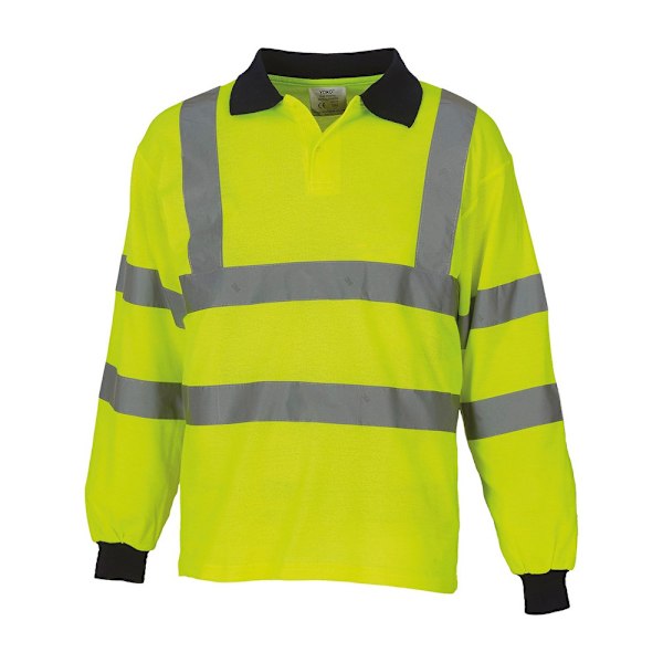 Yoko Unisex Vuxen Långärmad Hi-Vis Poloskjorta M Gul Yellow M