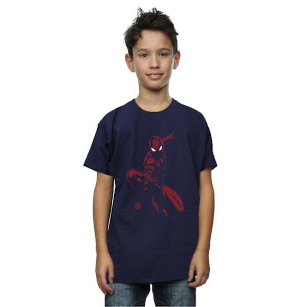 Marvel Boys Spider-Man Shadow T-shirt 12-13 år Marinblå Deep Navy 12-13 Years