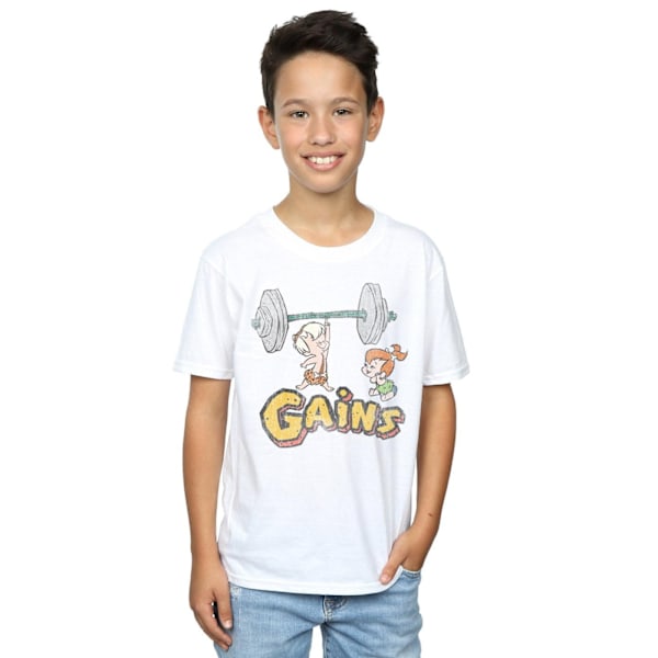 The Flintstones Boys Bam Bam Gains Distressed T-Shirt 9-11 År White 9-11 Years