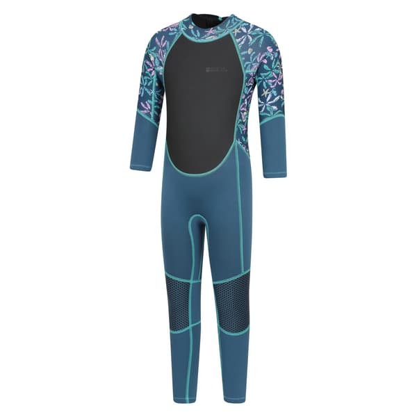 Mountain Warehouse Barn/Barn Tryckt Hel Våtdräkt 3-4 År Dark Teal 3-4 Years
