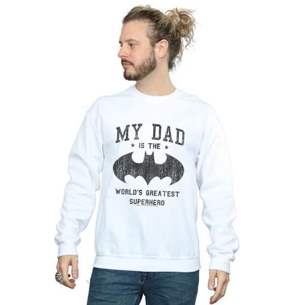 DC Comics Herr Batman Min Pappa Är En Superhjälte Sweatshirt 4XL Vit White 4XL