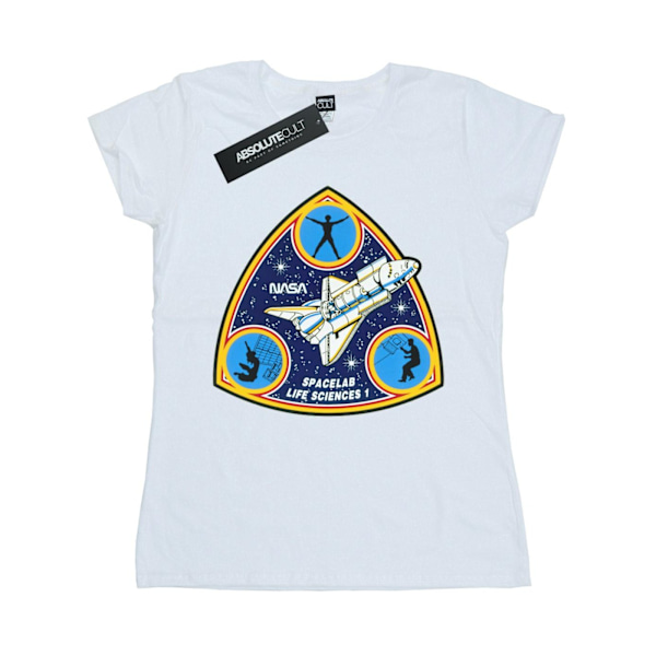 NASA Dam/Kvinnor Klassisk Spacelab Life Science Bomull T-shirt White S