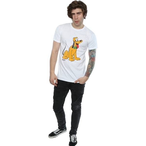 Disney Herr Klassisk Pluto T-shirt i bomull L Vit White L